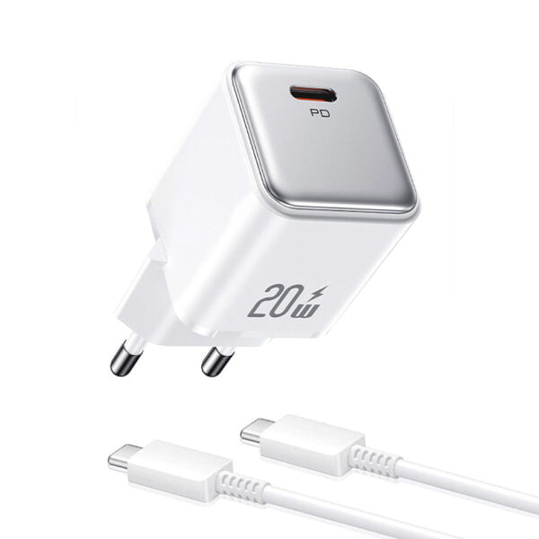 Incarcator TURBO Fast Charge SONORH® 20W, Cablu de Date Fast Charge, Universal, USB Tip-C, alb, compatibil cu Samsung, Huawei, Xiaomi