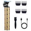 Masina de Tuns cu Acumulator, USB, Aparat de Barbierit si Tuns Barba Profesional, Incarcare Rapida, fara Fir, cu Lame din Otel Inoxidabil, SONORH®, Auriu