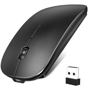 Mouse Wireless Ultra Slim, 11,2 x 5,7 x 2cm, Acumulator Intern Reincarcabil, Ergonomic, Silentios, 2.4Ghz, 800/1200/1600DPI, Compatibil cu Windows, macOS si Android, SONORH®, Negru