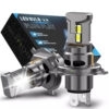 Set 2 Becuri LED H4, 120W, 6500K, 30000LM, Canbus Plug&Play, Ventilator si Tija Racire din Cupru, 60000 Ore, IP65, 7SP, SONORH®