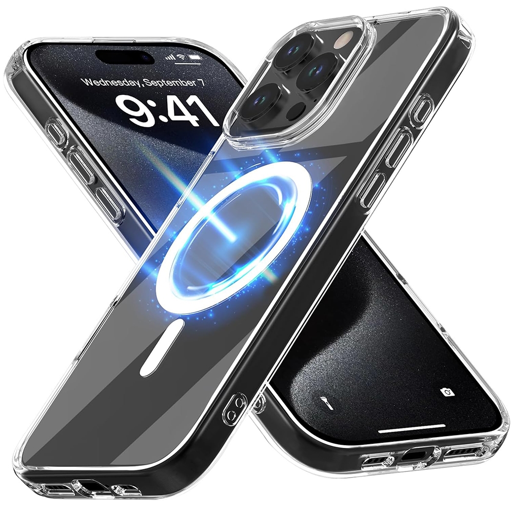 Husă iPhone 16 Pro Max Transparentă SONORH®, Compatibilă MagSafe, Silicon Premium, Anti-Șoc și Anti-Zgârieturi, Design Slim, Protecție Cameră și Ecran, Wireless Charging