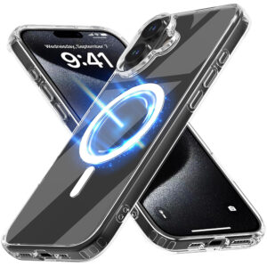 Husă iPhone 16 Transparentă SONORH®, Compatibilă MagSafe, Silicon Premium, Rezistentă la Șocuri și Zgârieturi, Design Slim, Protecție Cameră și Ecran, Wireless Charging