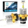 Becuri Xenon LED D2S/R, 1:1, 190W, 30.000 Lumeni, LED-uri Generatia a 3-a, 4 Laturi 360°, Canbus Plug&Play, 12V/24V, 2 Bucati, 6500K Alb Rece, Ventilator si Tub de Racire, 50.000 Ore, IP68 – SONORH®