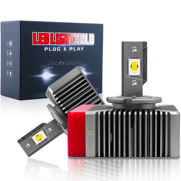 2 Becuri Xenon LED D5S, 150W, 25000 Lumen, Canbus Plug&Play, 6500K, Pentru Far Auto, Ventilator si Tija Racire din Cupru, 30000 Ore, IP68, SONORH®