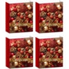 Set 4 Pungi Cadou de Craciun, 41.5x30x12 cm, Modele Premium cu Tematica de Sarbatori, pentru Cadouri de Craciun si Mos Nicolae, 088660