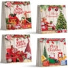 Set 4 Pungi Cadou de Craciun, 32×26×10 cm, Modele Premium cu Tematica de Sarbatori, pentru Cadouri de Craciun si Mos Nicolae, 6911776