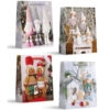 Set 4 Pungi Cadou de Craciun, 40x31x12 cm, Modele Premium cu Tematica de Sarbatori, pentru Cadouri de Craciun si Mos Nicolae, E5481