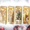 Set 4 Pungi Cadou pentru Sticle, 35×12×9 cm, Modele Premium cu Tematica de Craciun, ideale pentru Vin, Sampanie si Cadouri Festive, 091813