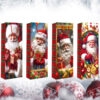 Set 4 Pungi Cadou pentru Sticle, 35×12×9 cm, Modele Premium cu Tematica de Craciun, ideale pentru Vin, Sampanie si Cadouri Festive, 091815