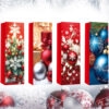 Set 4 Pungi Cadou pentru Sticle, 35×12×9 cm, Modele Premium cu Tematica de Craciun, ideale pentru Vin, Sampanie si Cadouri Festive, 091817
